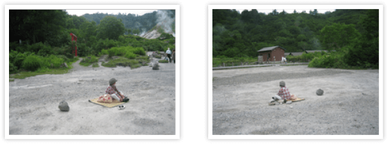 赤い鳥居から北西側約１０メートルくらいの所